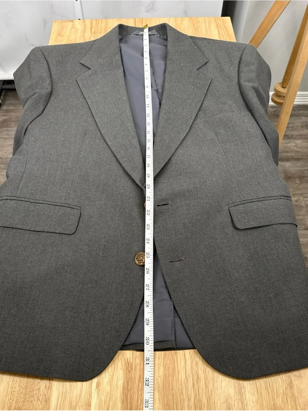 Haggar Mens 42S Grey Blazer Sport Coat 2 Button Suit Jacket MADE IN USA